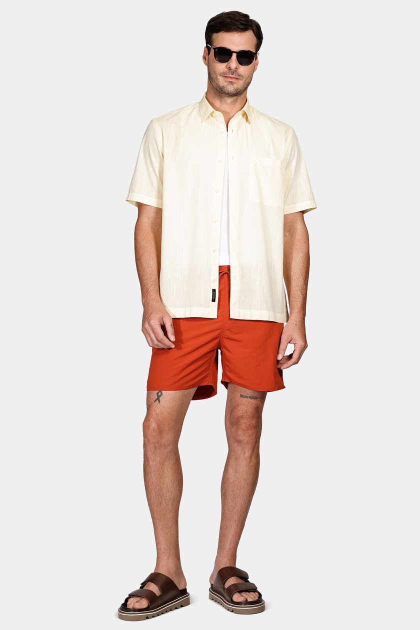 Shorts de Elástico Básico Color Laranja Ferrugem