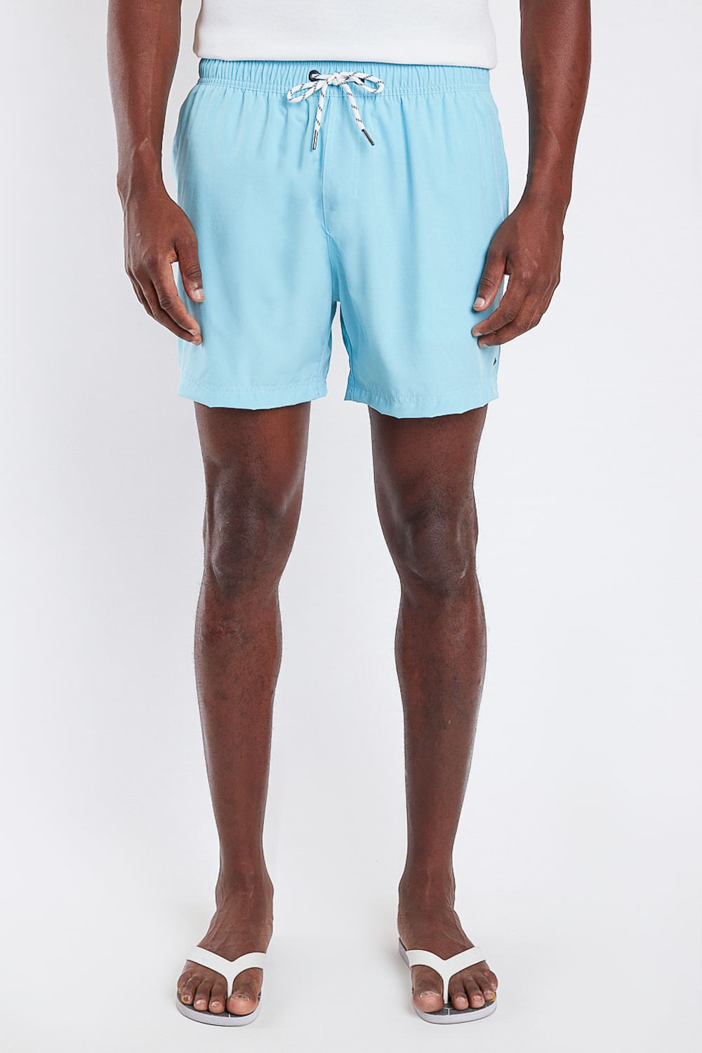 Shorts de Elástico Mescla Color Aqua